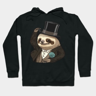 Sloth Funny Top Hat Hoodie